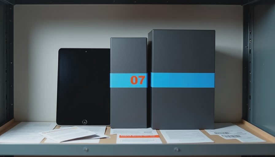 Close-up of numbered review tablet box on a metal return shelf